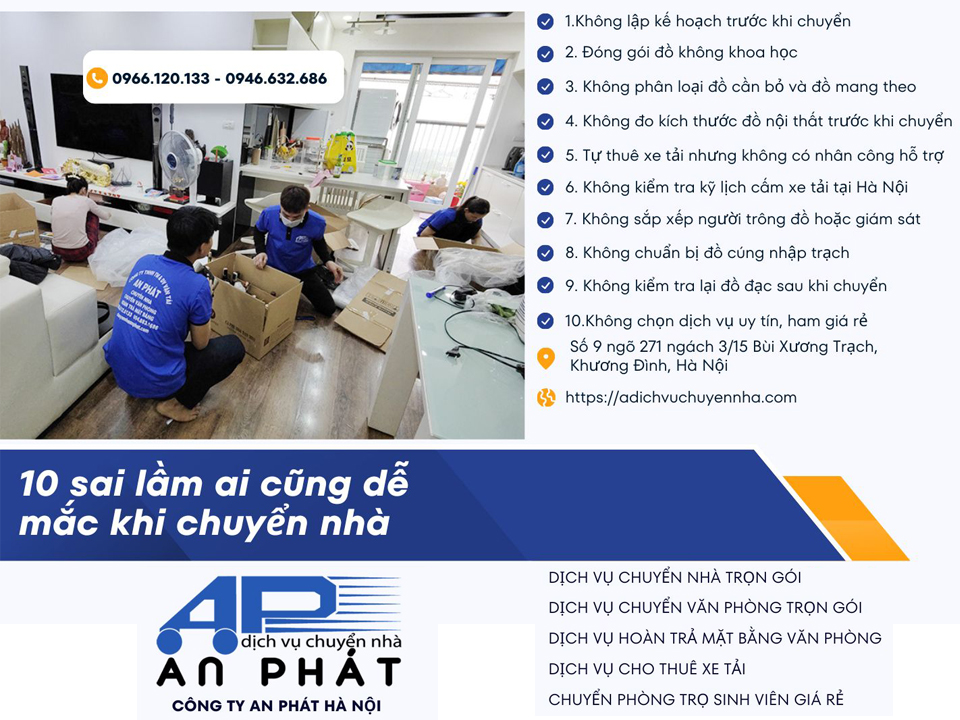 10 Sai lầm dễ mắc phải khi chuyển nh&agrave;