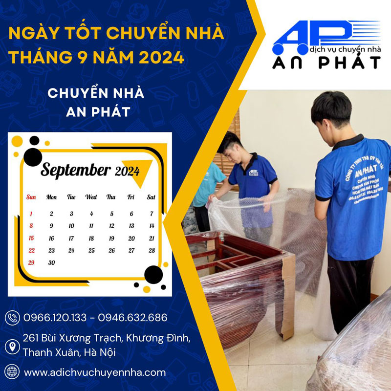 Ng&agrave;y tốt chuyển nh&agrave; th&aacute;ng 9 năm 2024