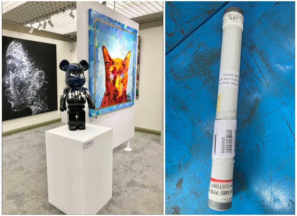 Đ&oacute;ng g&oacute;i tranh gửi m&aacute;y bay &ocirc; t&ocirc;