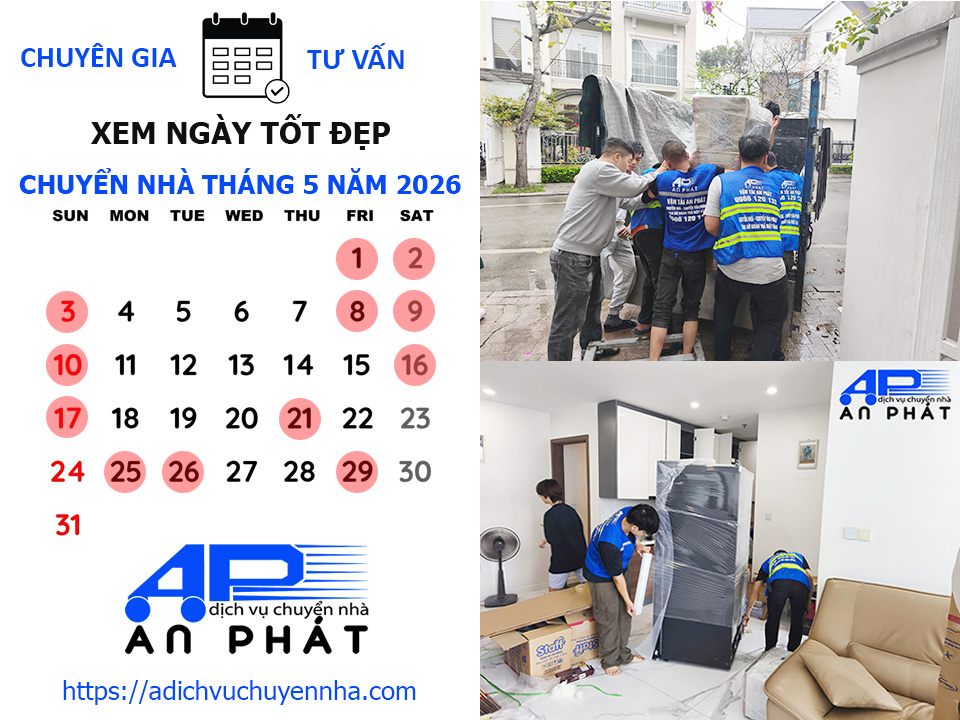 Ngày tốt chuyển nhà tháng 5 năm 2026 theo tuổi