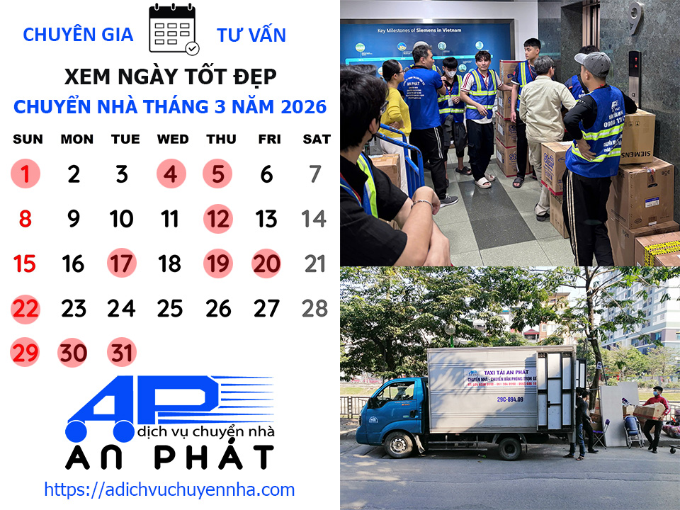 Ng&agrave;y tốt đẹp chuyển nh&agrave; th&aacute;ng 3 năm 2026 theo tuổi