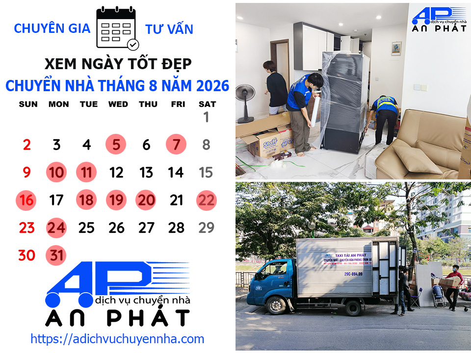 Ngày tốt về nhà mới tháng 8 năm 2026