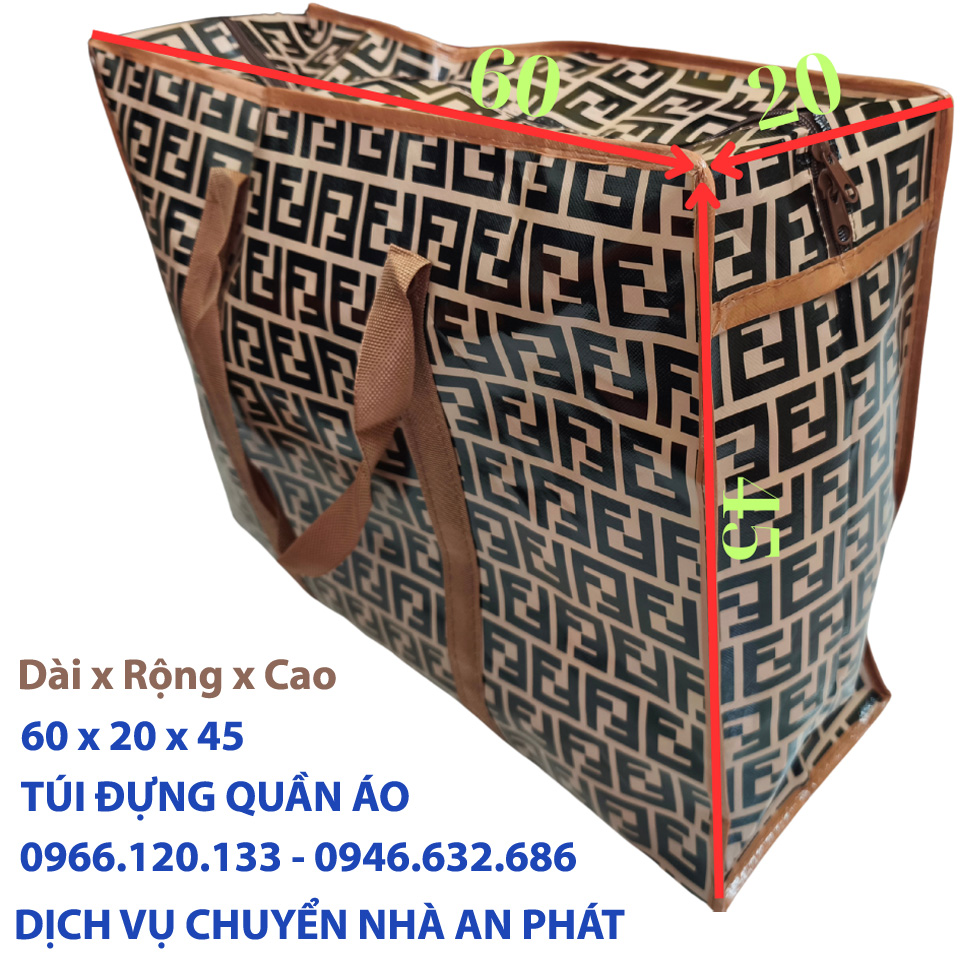T&uacute;i bạt đựng quần &aacute;o loại trung 60x20x45