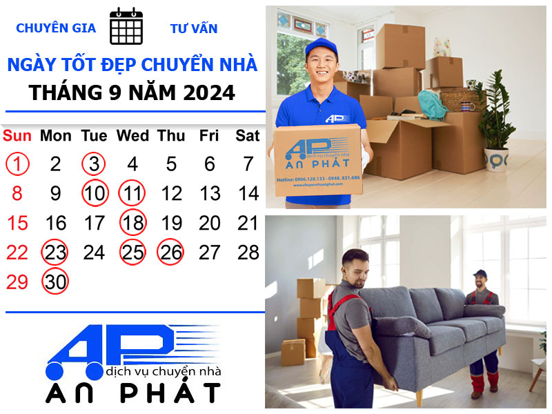 Ng&agrave;y tốt chuyển nh&agrave; th&aacute;ng 9 năm 2024