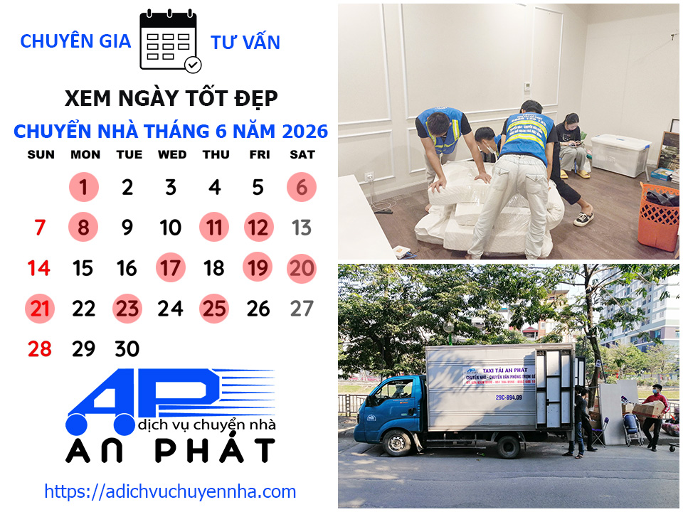 Xem ngày tốt chuyển nhà tháng 6 năm 2026