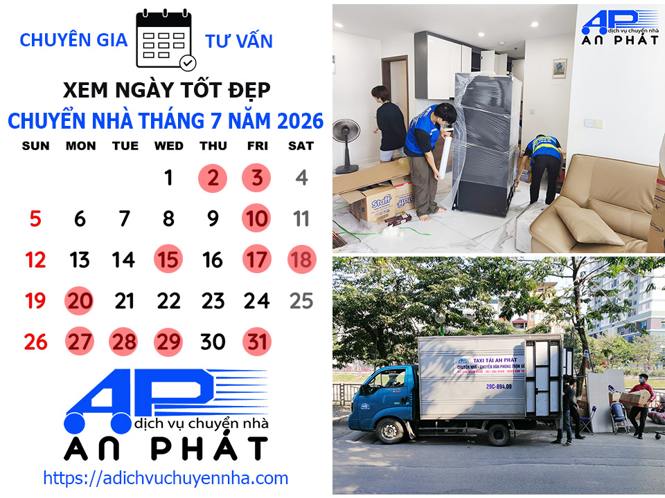 Xem ngày tốt chuyển nhà tháng 7 năm 2026