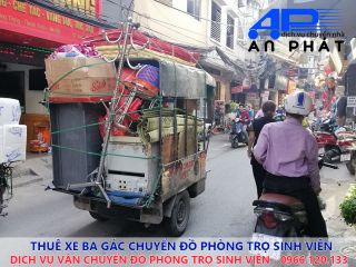 Thuê xe ba gác chuyển đồ phòng trọ sinh viên