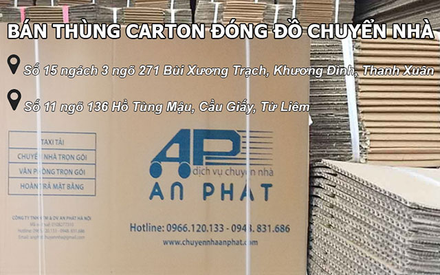 Bán thùng carton chuyển nhà, đóng gói đồ đạc